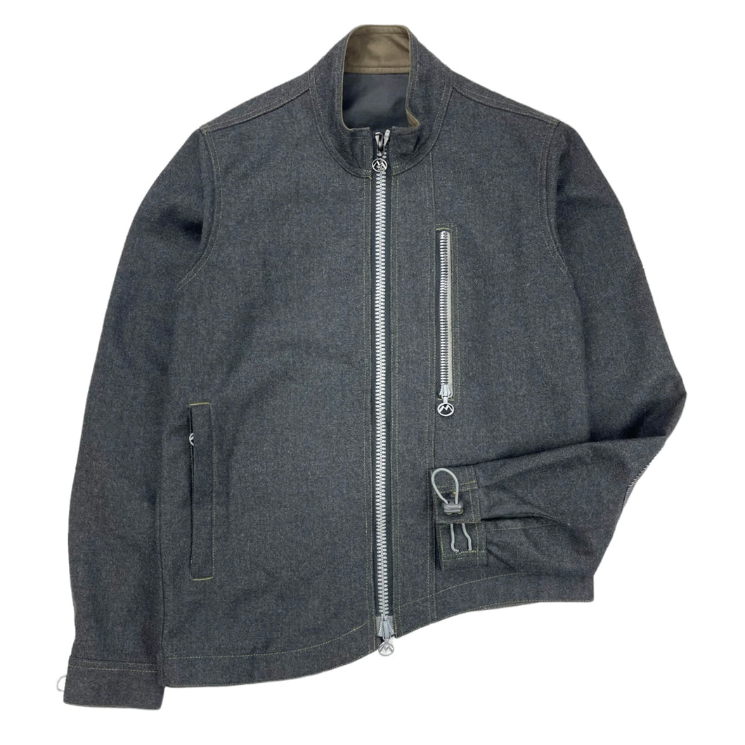 AW99/00 Maharishi asymmetric curved hem wool jacket